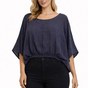 Stark X Size XS Oversized Navy Blue Women's boho Top‎